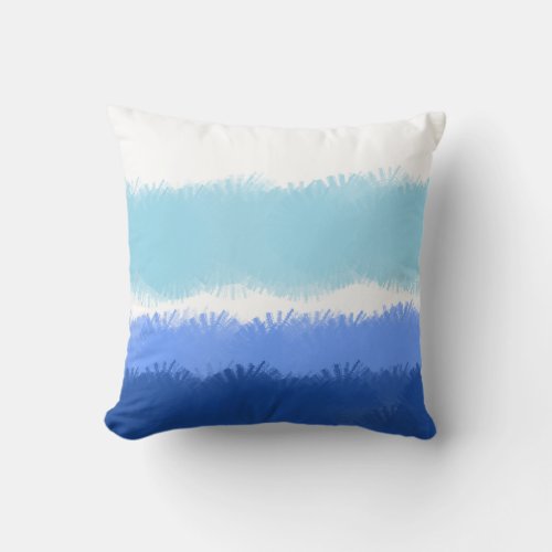 Modern Abstract Watercolor Blue Tones  Throw Pillow
