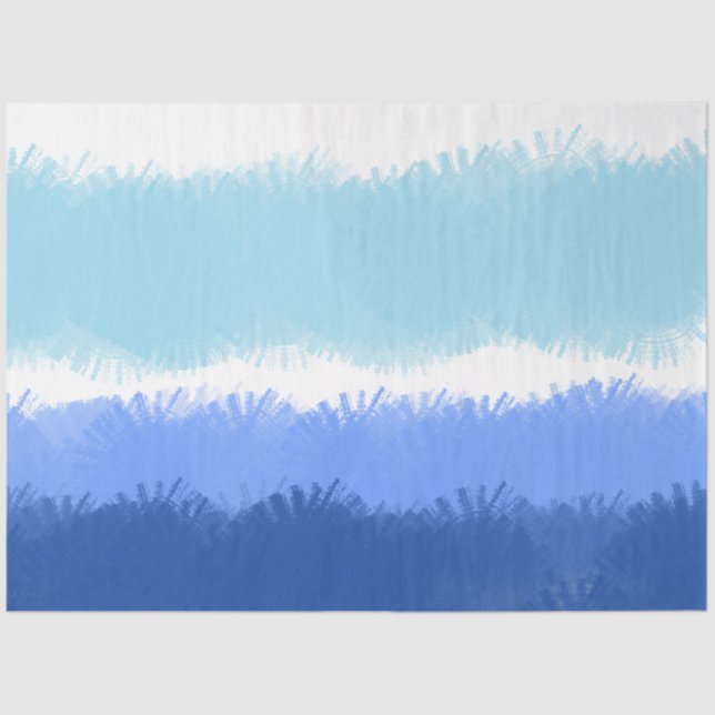 Modern Abstract Watercolor Blue Tones  Tissue Paper (Front)