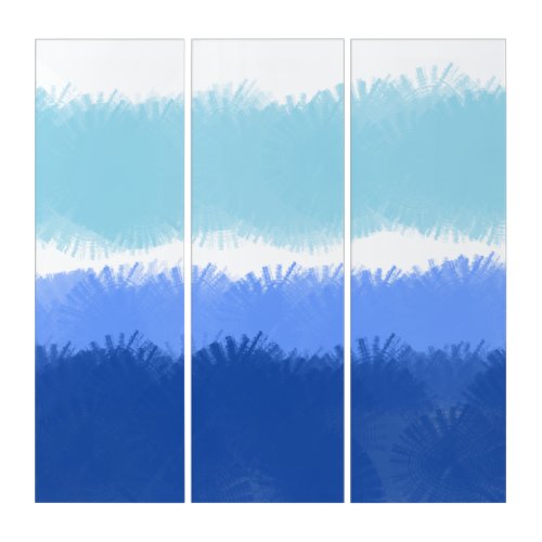 Modern Abstract Watercolor Blue Tones Triptych