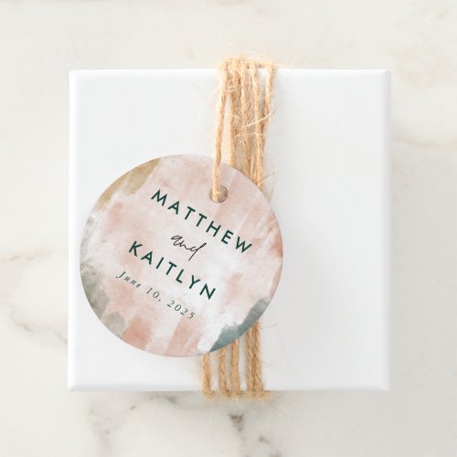 Modern Abstract Watercolor Boho Wedding Thank You Favor Tags