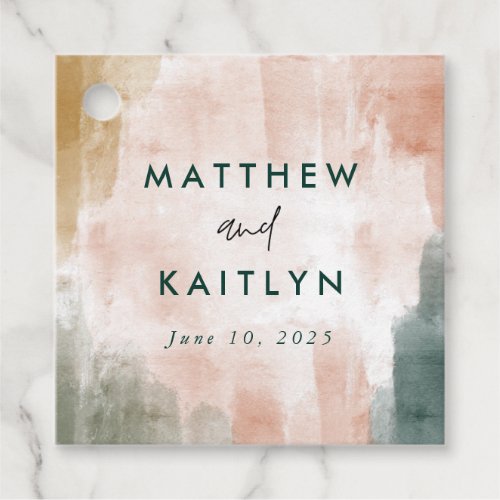 Modern Abstract Watercolor Boho Wedding Thank You Favor Tags