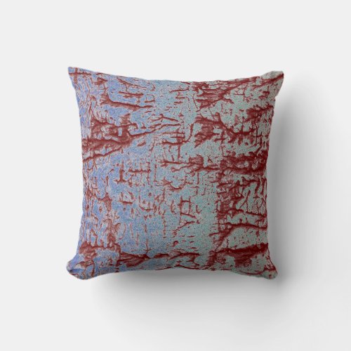 Modern abstract watercolor burgandy and blue throw pillow