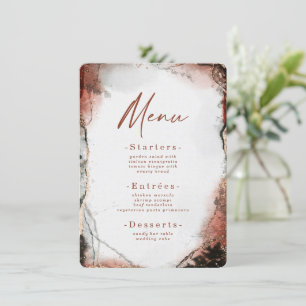 Modern Abstract Watercolor Burnt Orange Wedding Menu