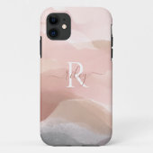 Modern Abstract Watercolor Custom Name Monogram Case-Mate iPhone Case (Back)