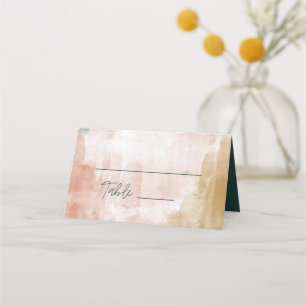 Modern Abstract Watercolor Fall Boho Wedding Seat Place Card