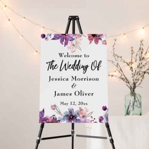 Modern Abstract Watercolor Florals The Wedding Of Foam Board