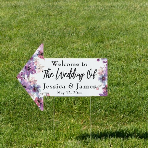 Modern Abstract Watercolor Florals The Wedding Of Sign
