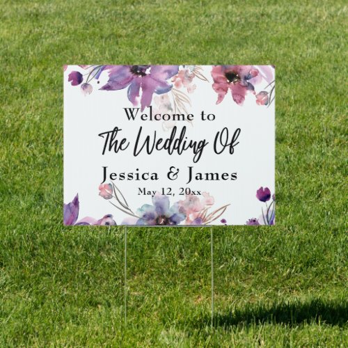 Modern Abstract Watercolor Florals The Wedding Of Sign