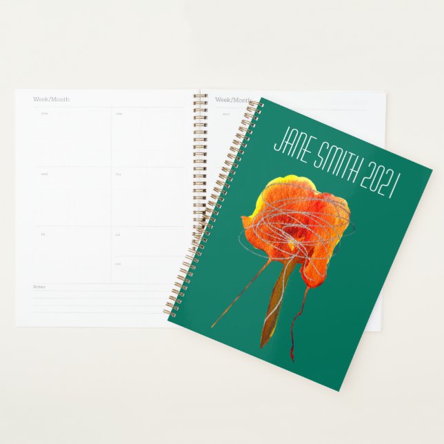 Modern abstract watercolor flower floral colorful planner (Display)