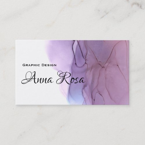  Modern Abstract Watercolor Magenta Lavender Business Card