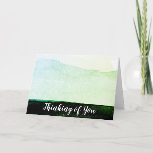  Modern Abstract Watercolor Mint Green Black Card