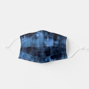 Modern abstract watercolor navy blue tie dye cloth face mask