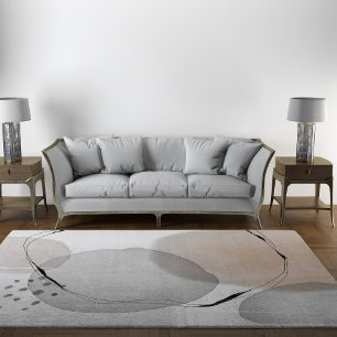 Modern Abstract Watercolor Neutral Colors Rug