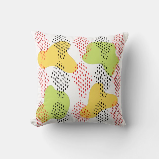 Modern Abstract Watercolor Pattern Throw Pillow (Front)