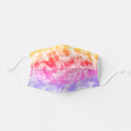 Modern abstract watercolor rainbow tie dye adult cloth face mask