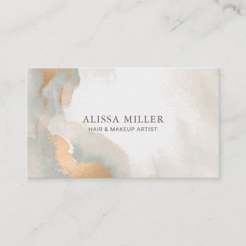 Modern Abstract Watercolor Rose Gold Boho Business Card