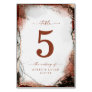 Modern Abstract Watercolor Rust & Hunter Wedding Table Number