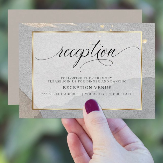Modern Abstract Watercolor Splash Neutral Granite Invitation (Creator Uploaded)