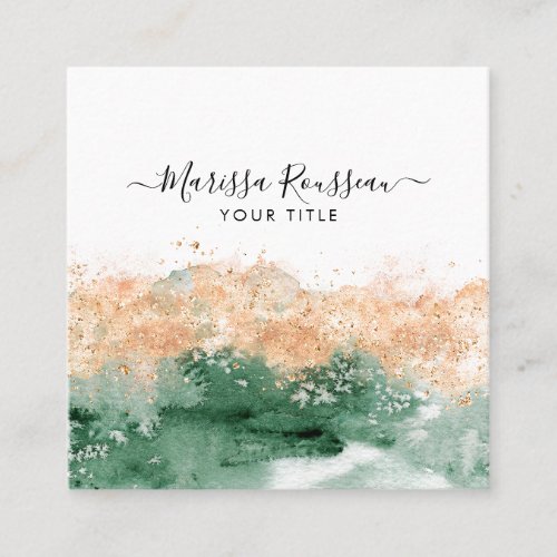 Modern Abstract Watercolor  Square Business Card