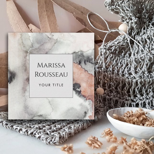 Modern Abstract Watercolor  Square Business Card (Creator Uploaded)