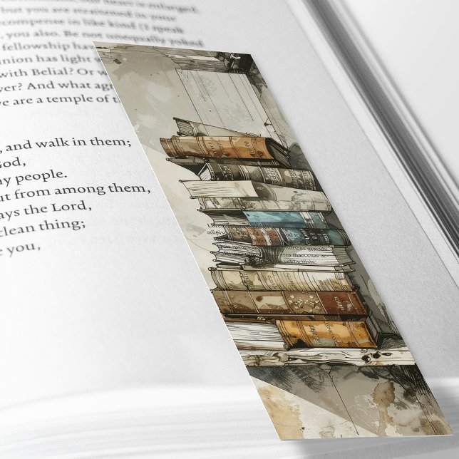 Modern Abstract Watercolor Stack of Books Bookmarks (Creator Uploaded)