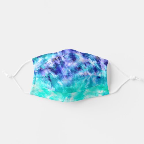 Modern abstract watercolor teal blue tie dye adult cloth face mask