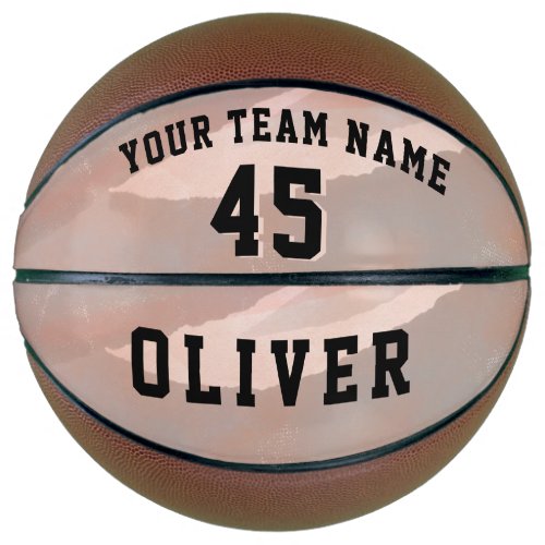 Modern Abstract Watercolor Team Name Number Basketball