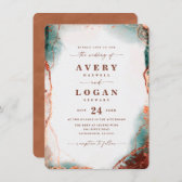 Terracotta Green Rustic Wedding Color Palette Card