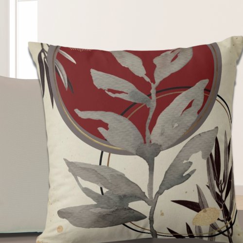 Modern Abstract Watercolor Throw Pillow