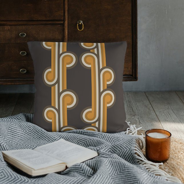 Modern Abstract Wave Curls Fusion Fine Art Pattern Throw Pillow (Creator Uploaded)