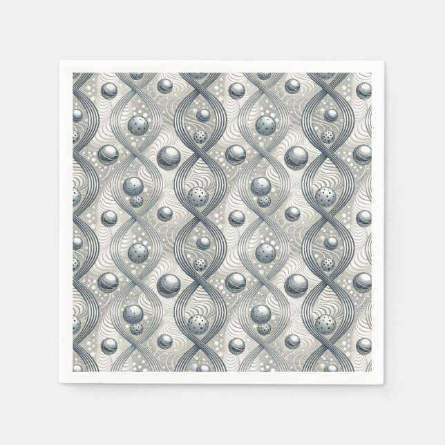 Modern Abstract Wave Spheres Futuristic Pattern Napkins (Front)