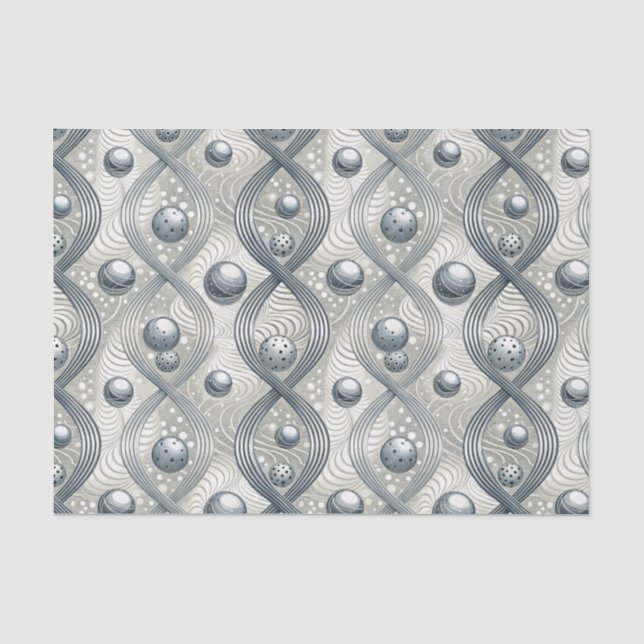 Modern Abstract Wave Spheres Futuristic Pattern Tissue Paper (Front)