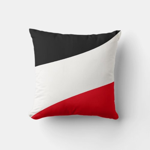 Modern Abstract Waves in Black Red  White Throw Pillow