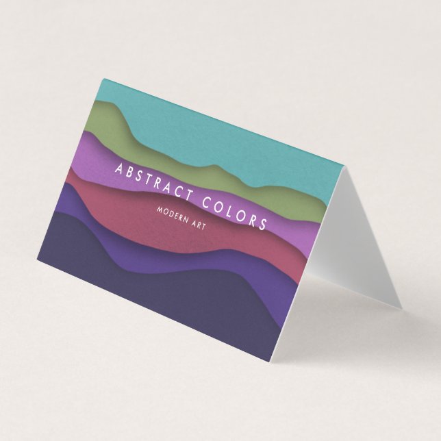 Modern Abstract Waves of Color Business Card (Front)