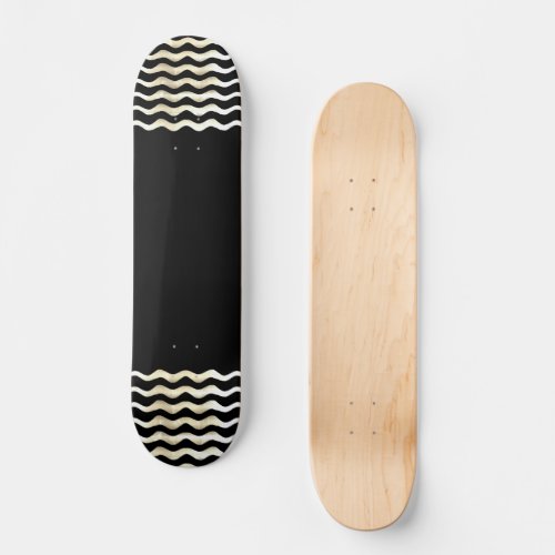 Modern Abstract Waves on Black Skateboard - Modern Abstract Waves on Black skateboard. This skateboard comes with abstract digital waves on each side. The background is black.