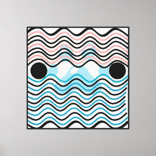 Modern Abstract Wavy Lines Canvas Wall Art