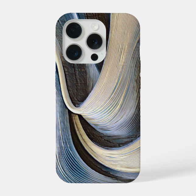 Modern abstract wavy texture design iPhone case (Back)