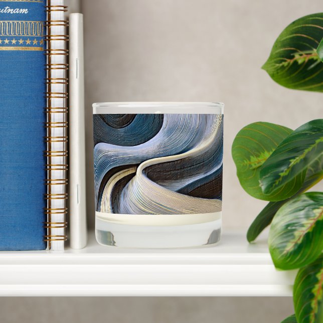 Modern abstract wavy texture design scented candle (Shelf)