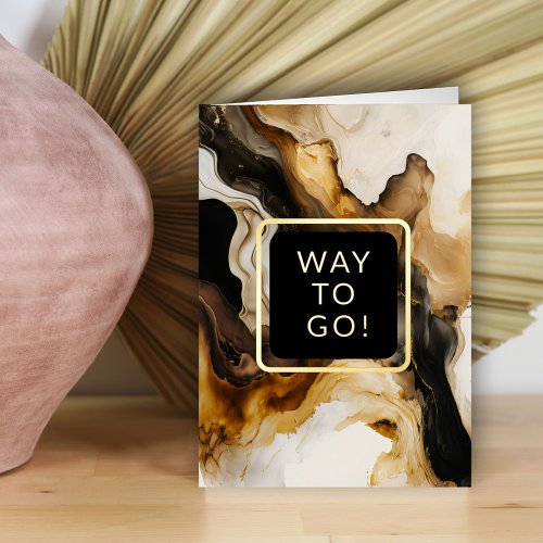 Modern Abstract Way To Go Congratulations Foil Greeting Card