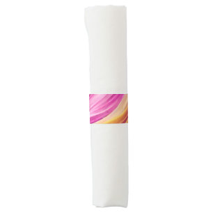 Modern Abstract Wedding-Pink Orange Yellow Napkin Bands