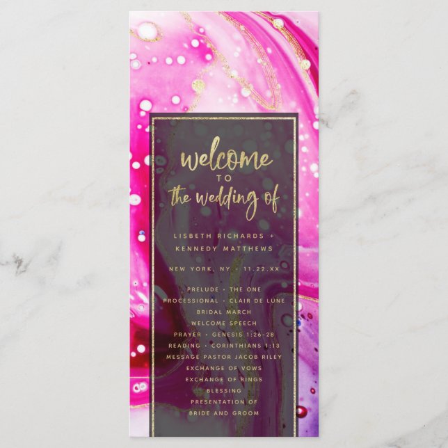 "modern abstract wedding program (Front)