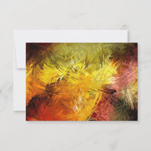 Modern Abstract Wedding RSVP Luxury Card (Front)