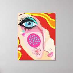 Modern Abstract Whimsical Face Fine Art Canvas Print