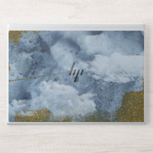 Modern Abstract White and Gold HP Laptop Skin