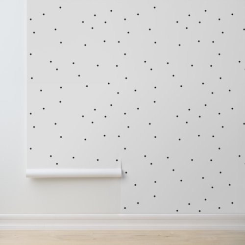 Modern Abstract White Black Dot Pattern Wallpaper