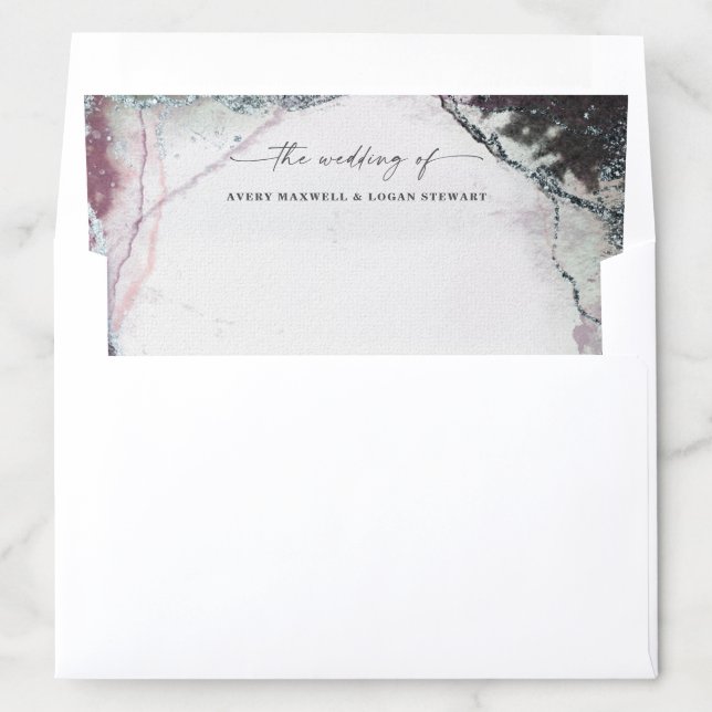 Modern Abstract Wisteria Light Purple 5x7 Wedding Envelope Liner (In Envelope)