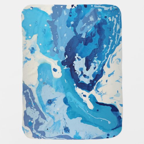 Modern abstract with pastel shades of blue ocean baby blanket