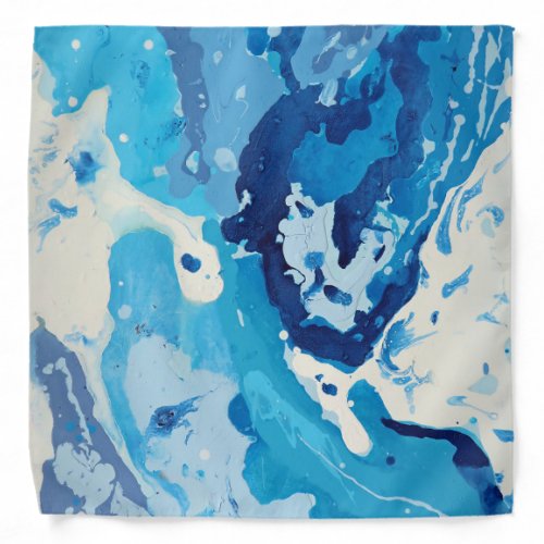 Modern abstract with pastel shades of blue ocean bandana