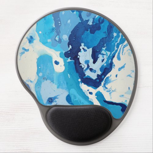 Modern abstract with pastel shades of blue ocean gel mouse pad