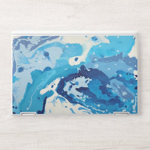Modern abstract with pastel shades of blue ocean HP laptop skin